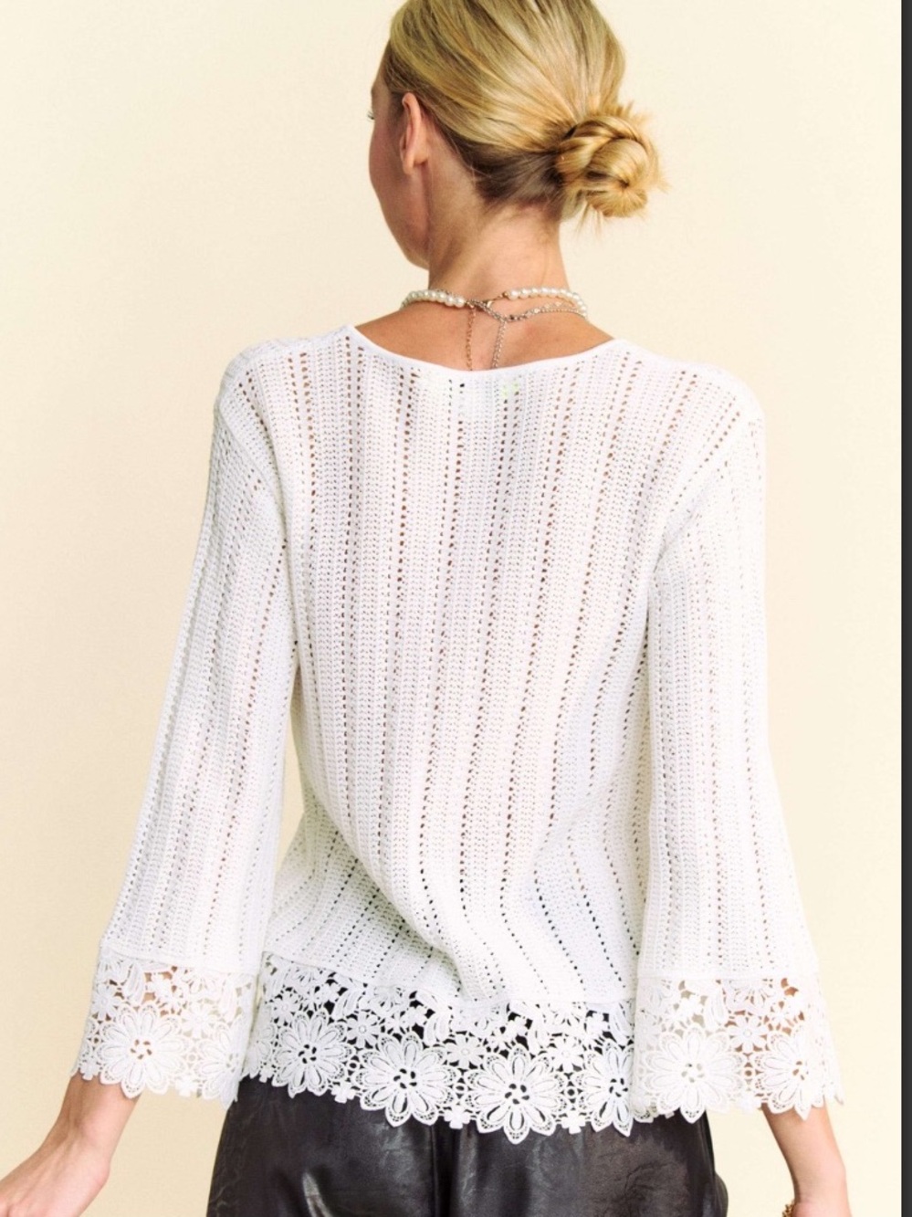 46 DAVI & DANI SOLID CROCHET BOTTOM
DETAIL TEXTURED KNIT TOP - Picture 3 of 5